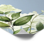 ダスティーブルーハートスクリプト結婚式ウェルカムサイン ポスター (角)