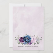 ダスティーブルーパープルライラックウェディングセレブレーション招待状 招待状 (裏面)