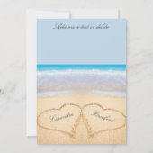 ダスティーブルービーチ 2 砂のハート ブライダルシャワー 招待状 (裏面)