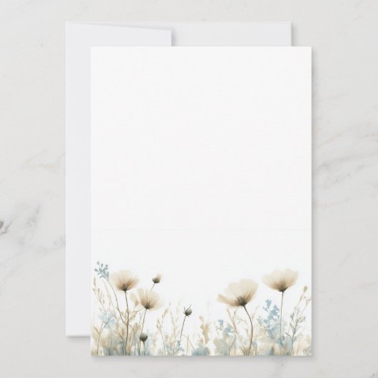 ダスティーブルーフローラクロスボーイ《キリスト教》洗礼式や命名式バプテスマ 招待状 (裏面)