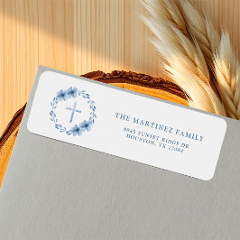 ダスティーブルーフローラクロス差出人住所 ラベル