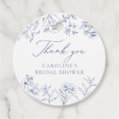 ダスティーブルーフローラシノワセリーブライダルシャワー フェイバータグ (正面)