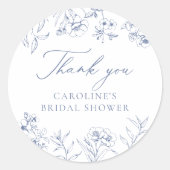 ダスティーブルーフローラシノワセリーブライダルシャワー ラウンドシール (正面)