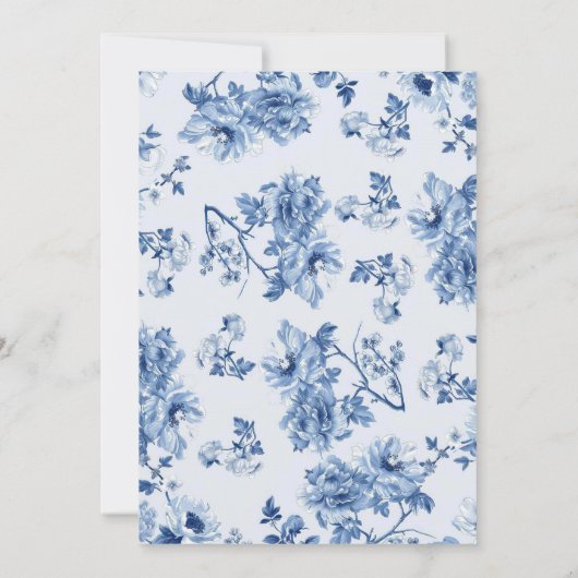 ダスティーブルーフローラシノワセリーブライダルシャワー 招待状 (裏面)