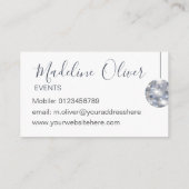 ダスティーブルーフローラディスコボールイベントプランナー 名刺 (裏面)