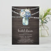 ダスティーブルーフローラメイスンジャールウッドブライダルシャワー 招待状 (スタンド正面)
