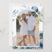 ダスティーブルーフローラメイスンジャールウッドブライダルシャワー 招待状 (裏面)