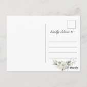 ダスティーブルーフローラ卒業パーティー招待状 ポストカード (裏面)