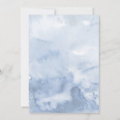 ダスティーブルーフローラ緑エレガント誕生日 招待状 (裏面)