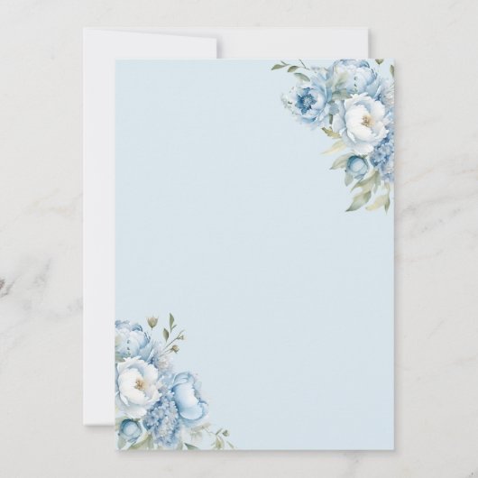 ダスティーブルーブルフローラギンガムベビーシャワー 招待状 (裏面)