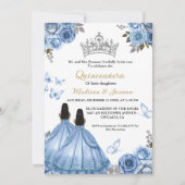 ダスティーブルーブルフローラバタフライツインガールキンセアニェラ 招待状 (正面)