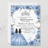 ダスティーブルーブルフローラバタフライツインガールキンセアニェラ 招待状 (正面)