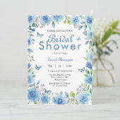ダスティーブルーブルフローラバタフライブライダルシャワー 招待状 (スタンド正面)