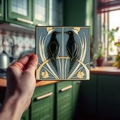 ダスティーブルーブルヴィンテージバーズマッキントッシュアールデコデコール タイル