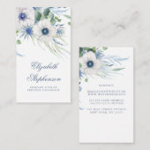 ダスティーブルーブルーフローラグリーンリーアネモンとユーカリ 名刺 (正面/裏面)
