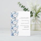 ダスティーブルーホワイト花模様結婚式招待状 (スタンド正面)