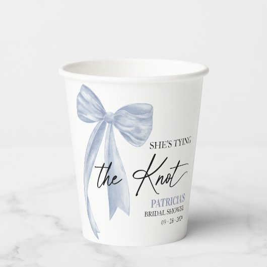 ダスティーブルーボウ 彼女は結婚する ブライダルシャワー 紙コップ (裏面)