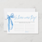 ダスティーブルーボー・ホエア・ウェア・ゼイ・ブライダルシャワーゲーム 招待状 (正面)