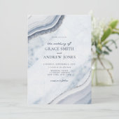 ダスティーブルーマーブルアゲートの結婚式 招待状 (スタンド正面)