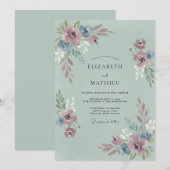 ダスティーブルームロマンスウェディング 招待状 (正面/裏面)