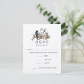 ダスティーブルーロマンティックキツツキラブバーズRSVP 招待状 (スタンド正面)