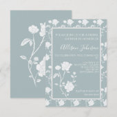 ダスティーブルーローズのブライズシャワー招待状 招待状 (正面/裏面)