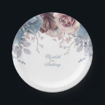 ダスティーブルーヴェフローラ結婚ズ ペーパープレート<br><div class="desc">ほこりっぽい青とメイブの水色の花結婚の紙プレート</div>