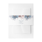 ダスティーブルーヴェ花模様 招待状ベリーバンド (正面例)