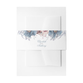 ダスティーブルーヴェ花模様 招待状ベリーバンド