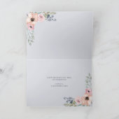 ダスティーブルー幾何学フラワー | 写真 母の日 カード (内部)