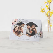 ダスティーブルー幾何学模様の花 | 写真 母の日 カード (黄色い花)