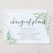 ダスティーブルー延期結婚式案内カード 招待状 (正面)