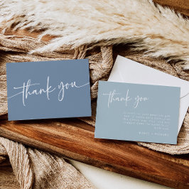 ダスティーブルー感謝カード モダンミニマリスト男子 サンキューカード