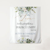 ダスティーブルー水彩ユーカリ, Col. 3:14 タペストリー (正面)