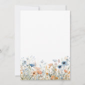 ダスティーブルー水彩野花のウェディング 招待状 (裏面)