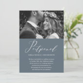 ダスティーブルー結婚式延期 新しい日付の写真 案内状 (スタンド正面)