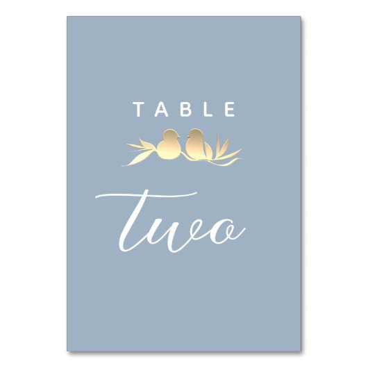 ダスティーブルー金ゴールドラブバード テーブルナンバー (正面)