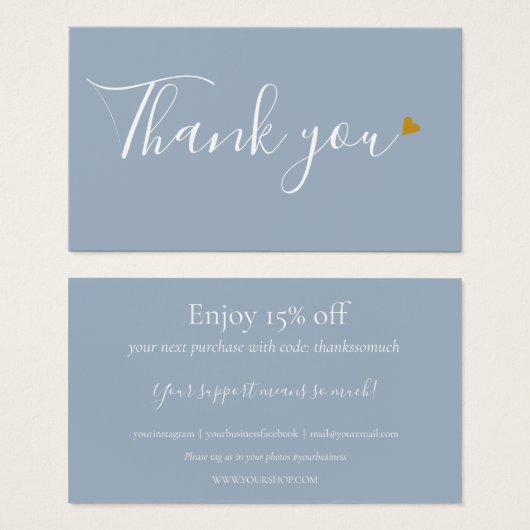 ダスティーブルー お買い物感謝割引カード (正面&裏面)