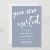 ダスティーブルー ご招待 ウェディング レセプション 招待状 (正面)