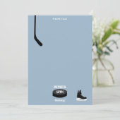 ダスティーブルー アイスホッケー スティック、スケート パック 誕生日 サンキューカード (スタンド正面)