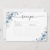 ダスティーブルー アイボリー ブライダルシャワー 大型レシピカード 招待状 (裏面)
