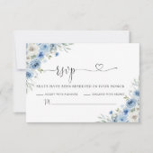 ダスティーブルー アイボリー 結婚式 出席確認カード 出欠カード (正面)