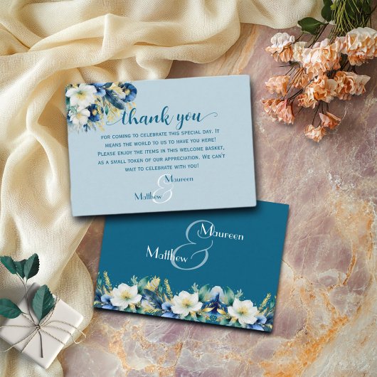 ダスティーブルー ウェルカム ギフトバッグ&バスケット プレイスクカード エンクロージャーカード