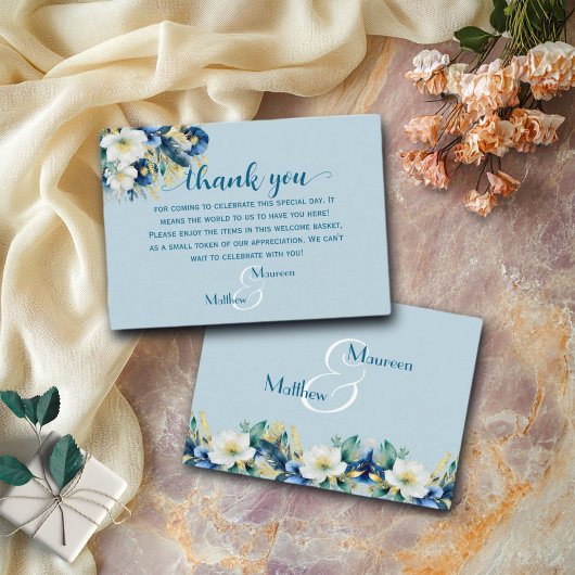 ダスティーブルー ウェルカム ギフトバッグ＆バスケット プレースカード エンクロージャーカード