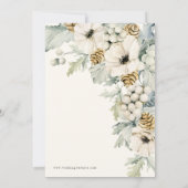 ダスティーブルー エレガント ウェディング インビテーション (裏面)