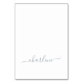 ダスティーブルー エレガント シグネチャー ネーム プレース カード (正面)