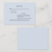 ダスティーブルー オプション ウェディング RSVP 付属カード エンクロージャーカード (正面/裏面)