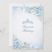 ダスティーブルー キンセアニエラ 15歳 誕生日 クラウン 招待状 (裏面)