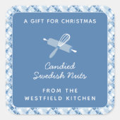 ダスティーブルー クリスマス ホリデー フード ギフト スクエアシール (正面)