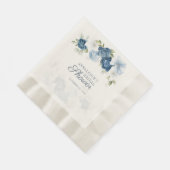 ダスティーブルー グリーン ユーカリ ブライダルシャワー ペーパー 縁ありランチョンナプキン (角)